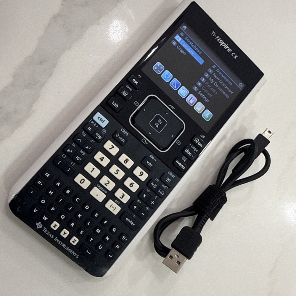 Texas Instruments TI-Nspire CX Graphing Calculator White No Cover w/ Charger